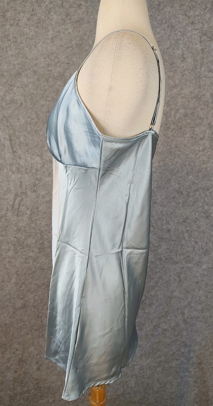 90s Y2K Vintage Slip Dress Size Small Powder Blue Shiny Coquette Fairy Chemise