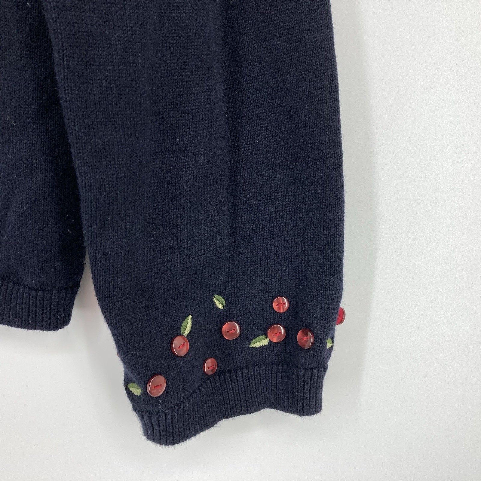 Vtg Christopher & Banks L Embroider Apple Tree Cardigan Fall/Cottagecore/Teacher