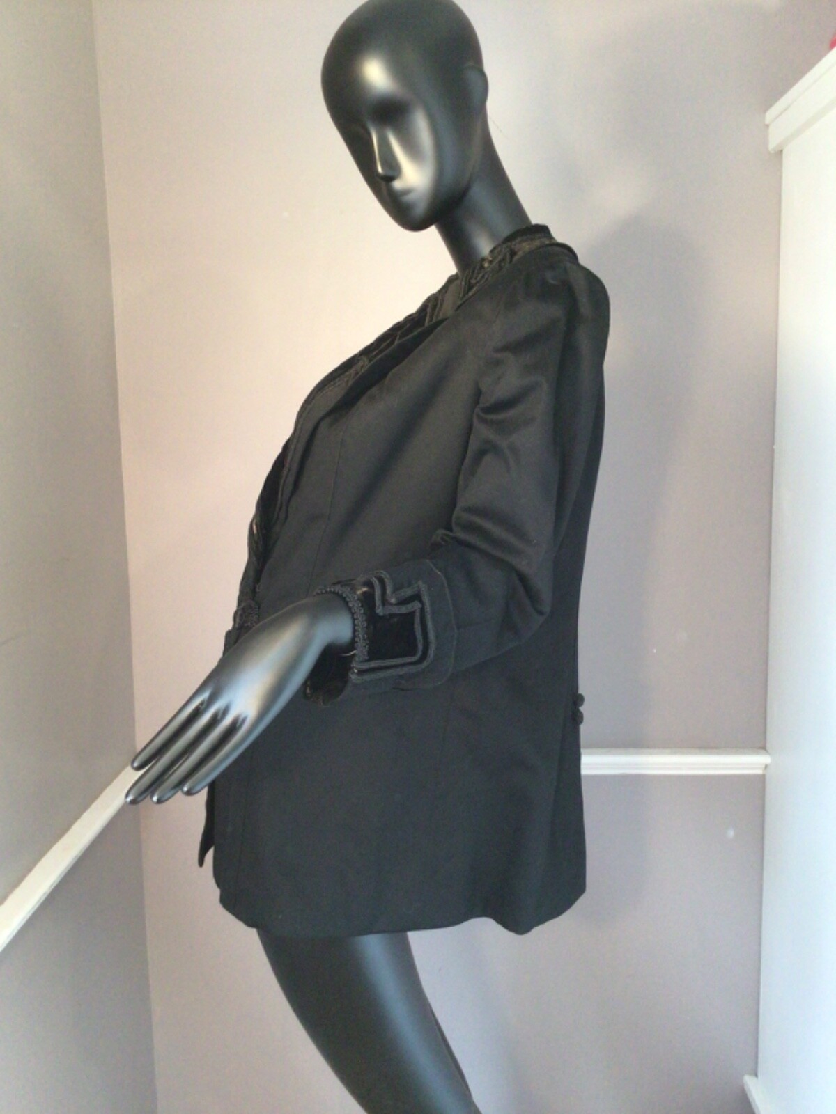 Authentic Philadelphia 1910 Suffragette FINE Wool Jacket velvet trim (E50)