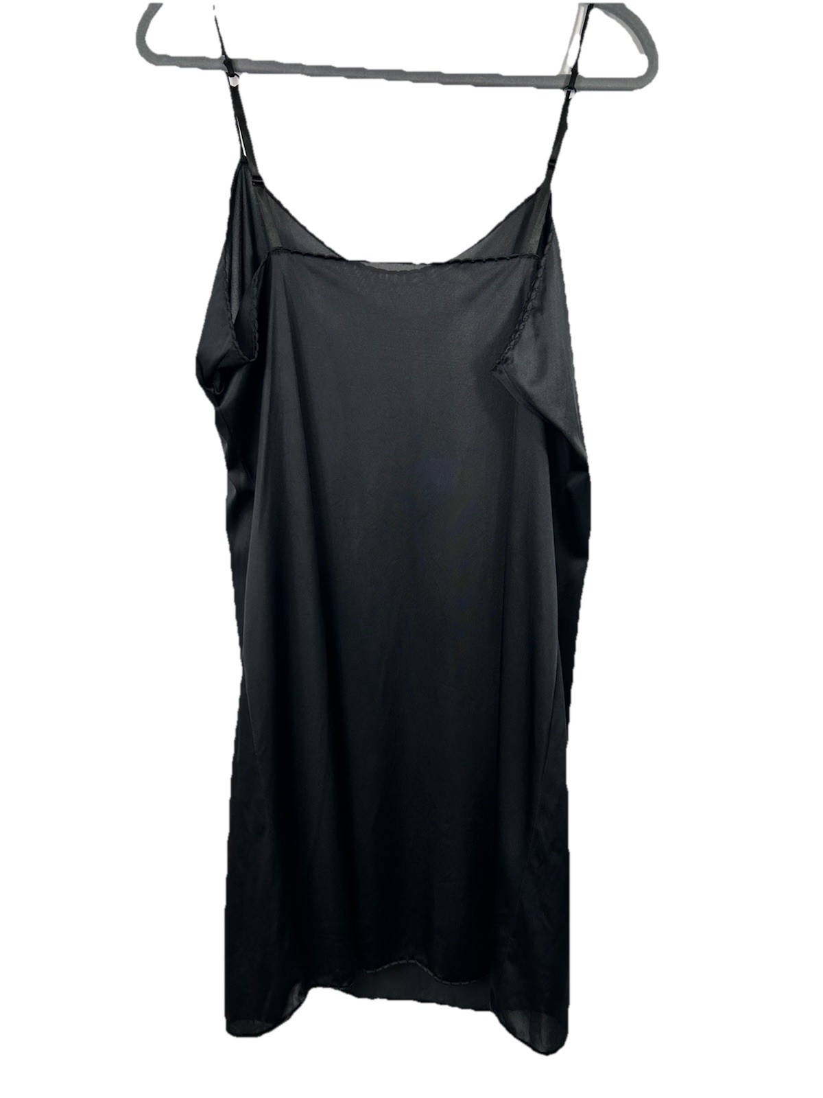 Vintage Vassarette Black Nylon Full Slip Dress 10-008 Size 38/44 90s Goth Grunge