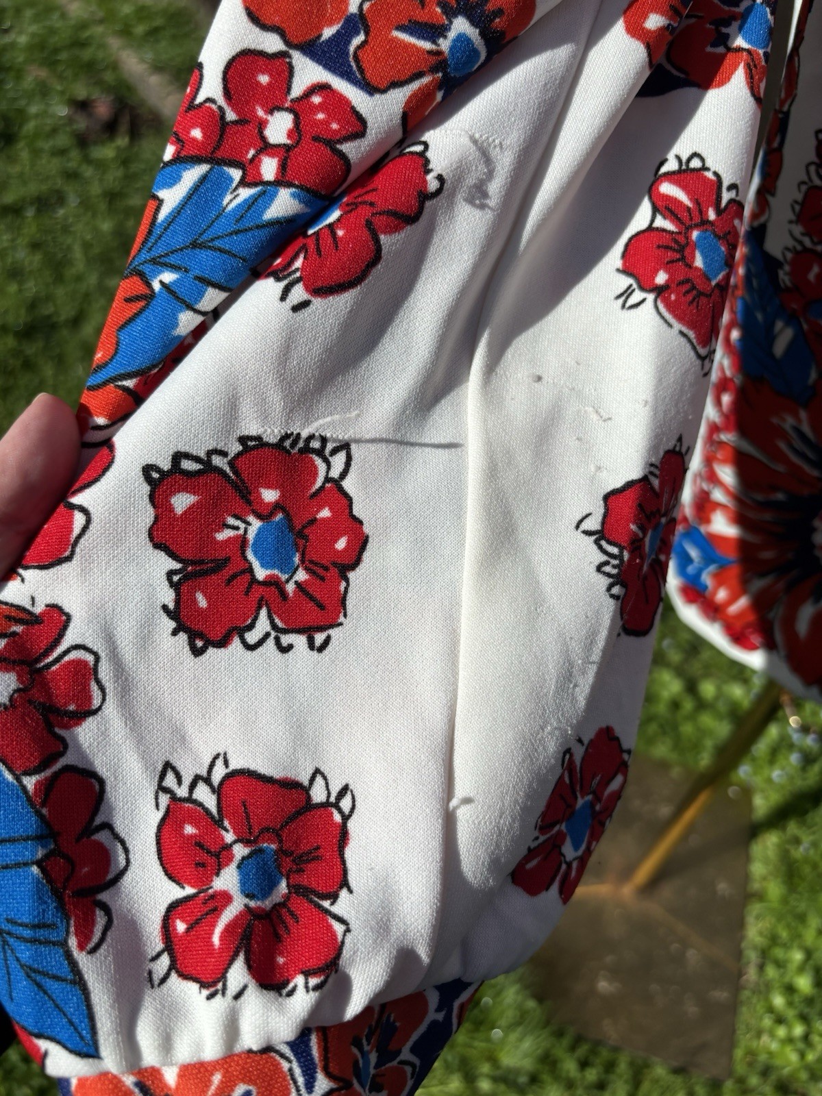 Vtg 70’s Volup Hamilton “8” Novelty Long Sleeved Shirt Red White And Blue