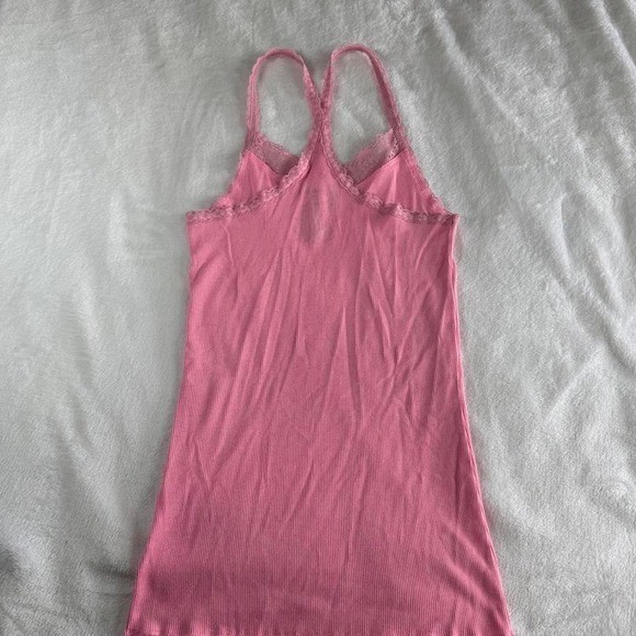 No Boundaries pink racerback lace babydoll cami tank top y2k vintage mcbling