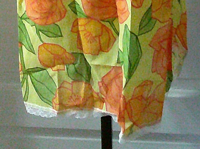 70&rsquo;s Unbranded GROOVY Orange Floral Sleeveless Night Gown M