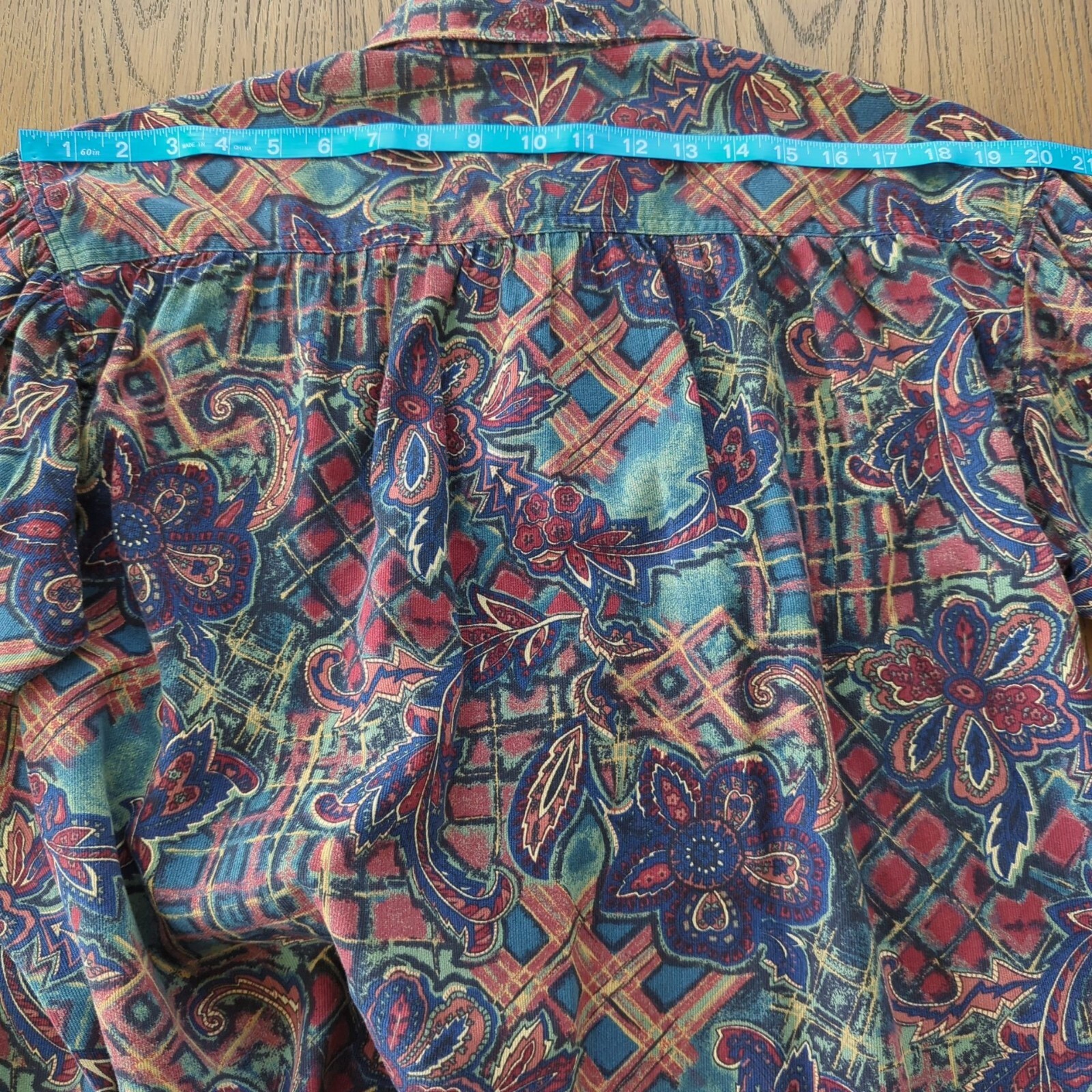 Vintage Lee Authentic Clothing Long sleeve Art Paisley Floral Button up blouse M