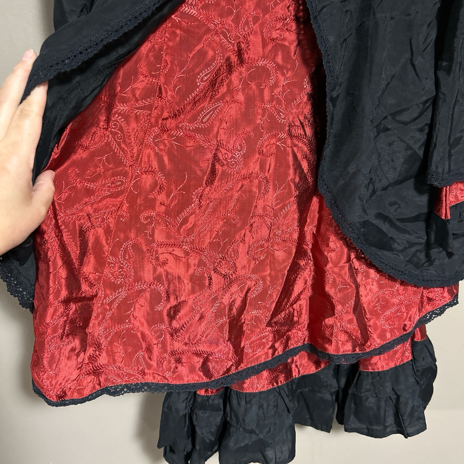 Vintage Funhouse NYC Whimsy Goth/ Vampy Dress Size M Crochet Details & Lace Back