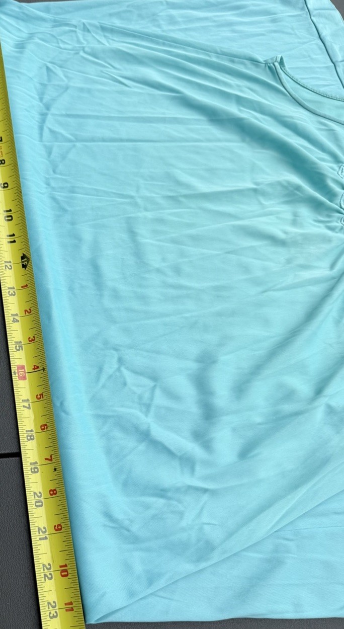 Vtg Vanity Fair Nightgown Medium Aqua Blue Nylon Tricot Quilted Floral Applique