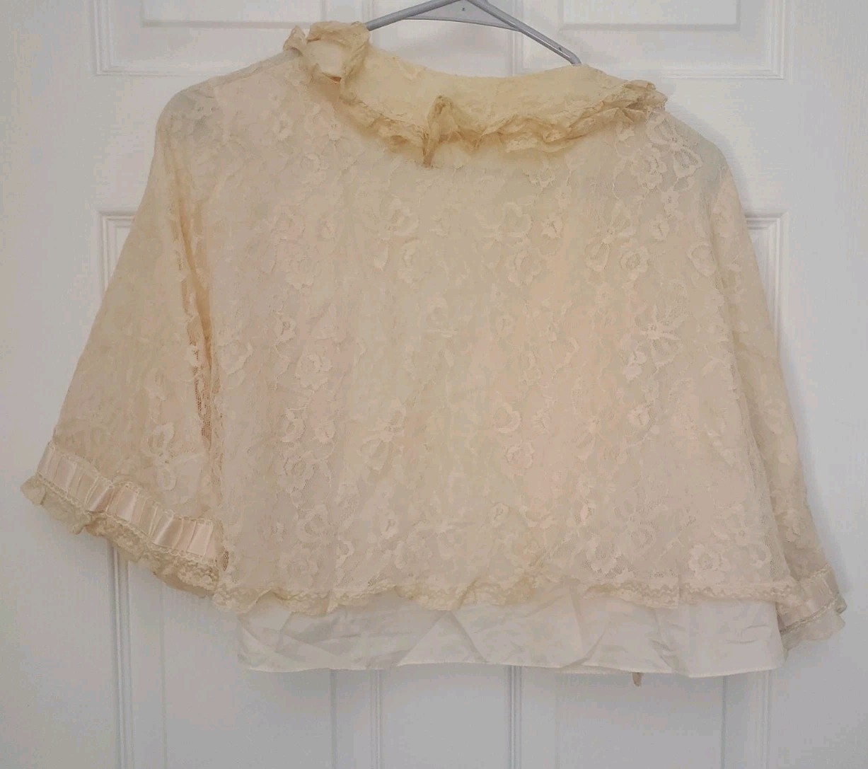 1940s Odette Barsa Vintage Bed Jacket Pink Full Lace Lined 19&Prime; Pit to Pit
