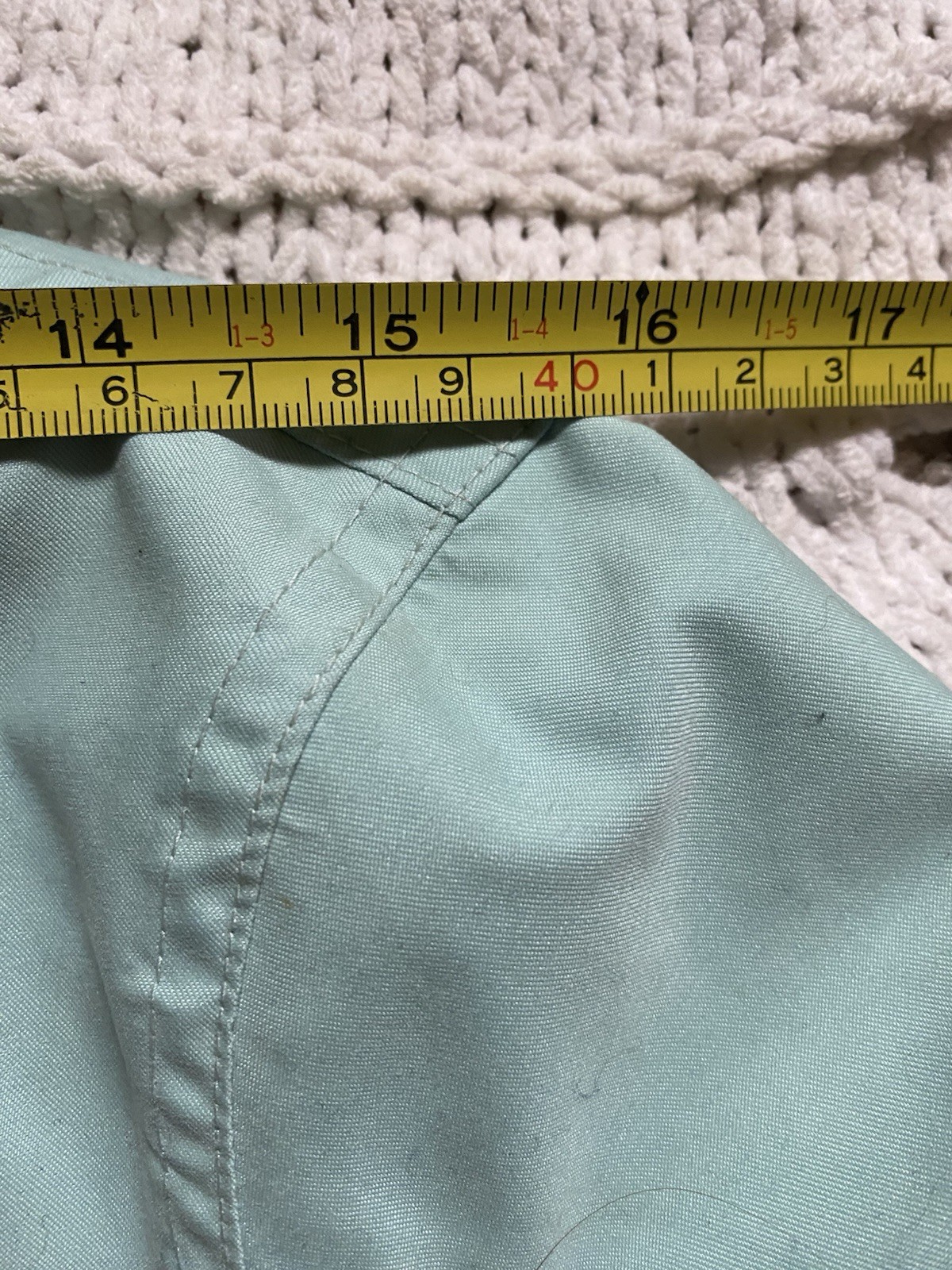 VTG Lands End Mint Green Lightweight Trench Coat Lined Button Up Women’s Medium