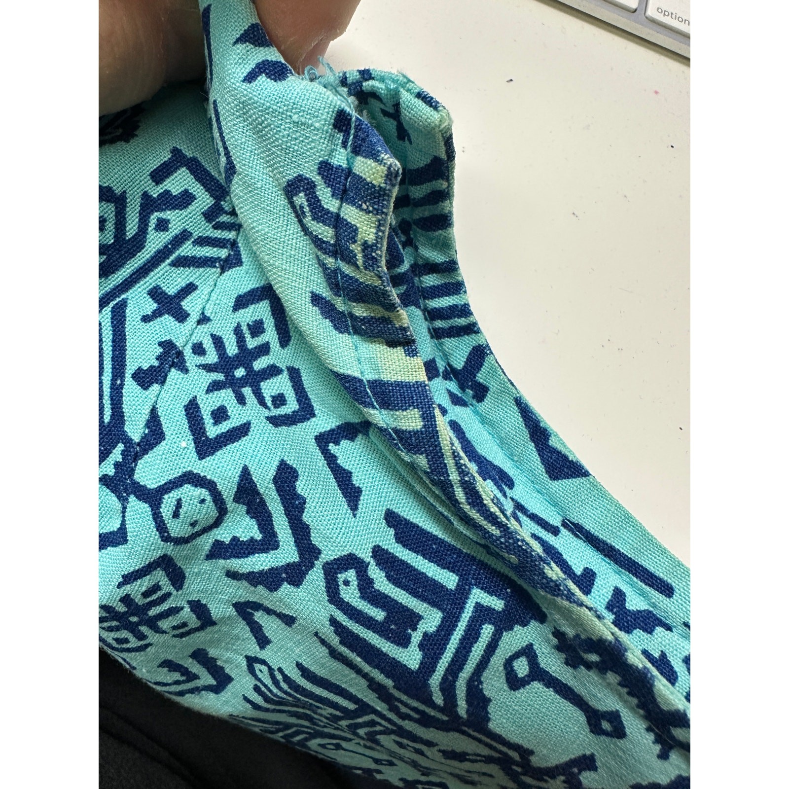 Vintage Maya De Mexico Original Shift Dress Womens Sz S/M Blue Bird Print *READ