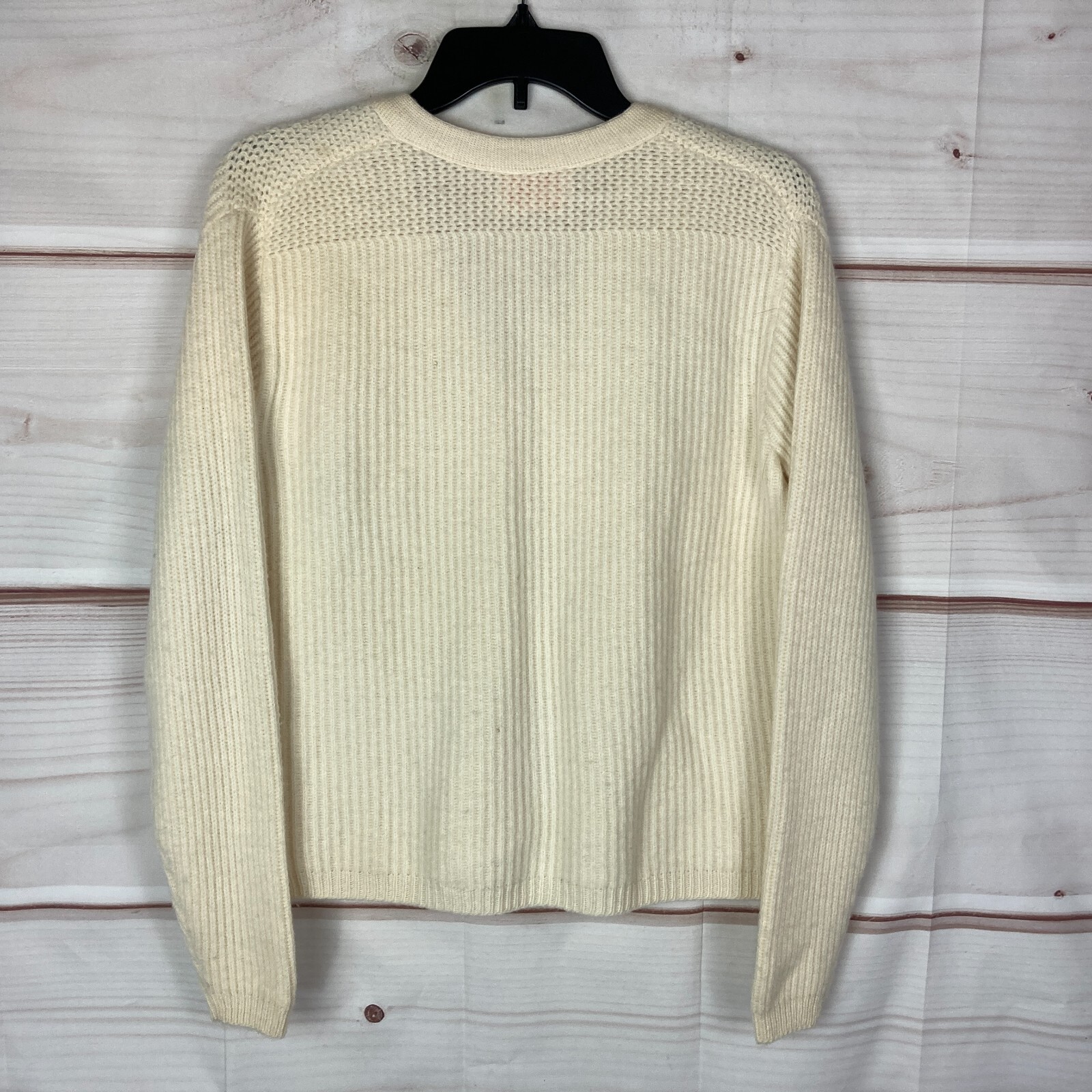Pendleton Vintage Sweater Womens 38 Ivory Virgin Wool Cardigan Long Sleeve Solid