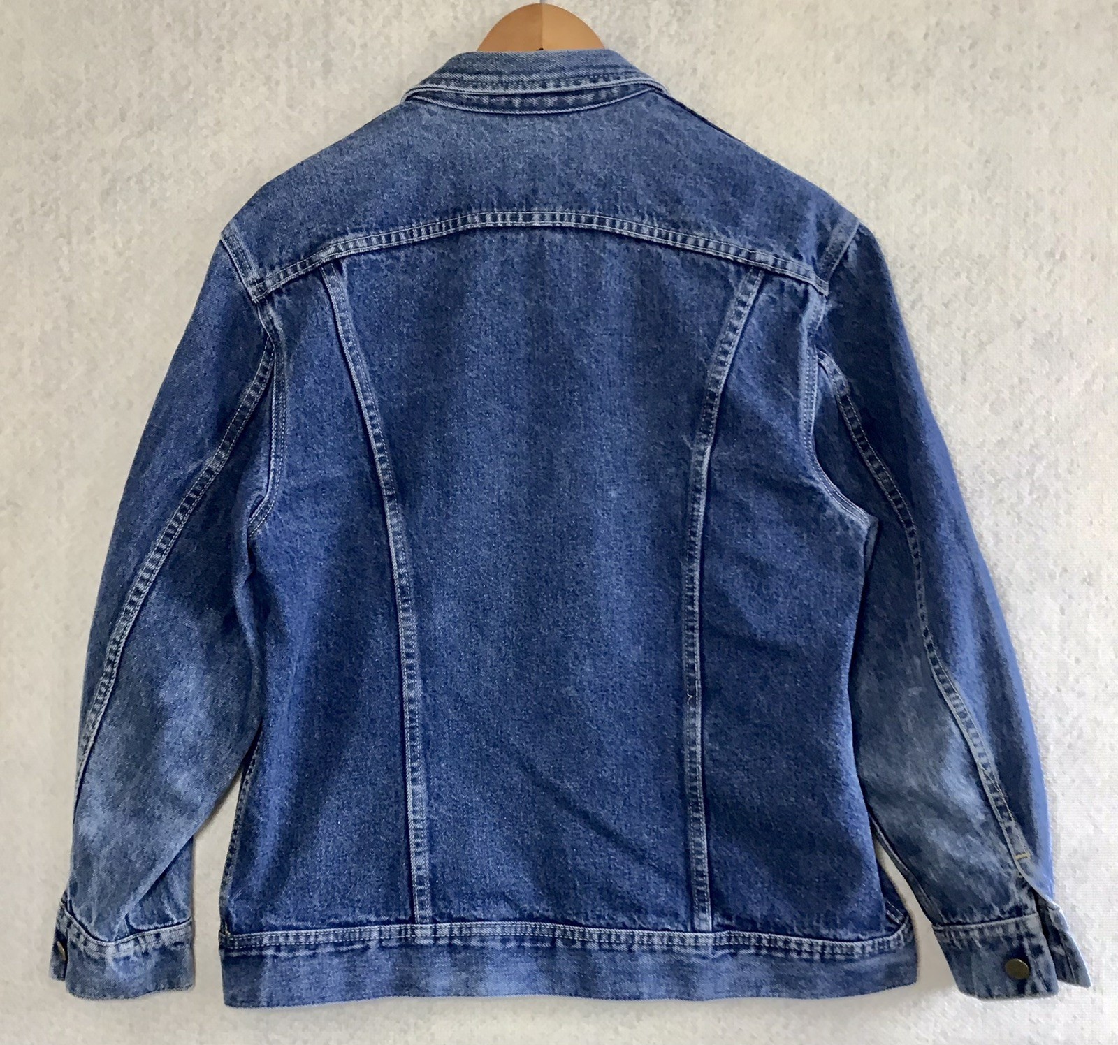 EUC Vintage 80s Ms Lee Oversized 11/12 100% Cotton Denim Jean Trucker Jacket A13