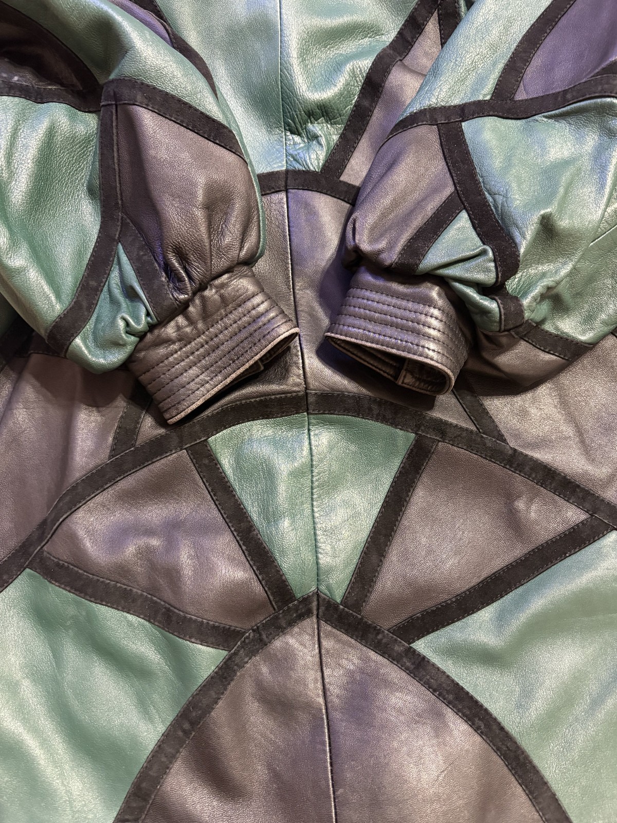 Rare Vintage Yves Saint Laurent Patchwork Leather Batwing Jacket 80s YSL Paris