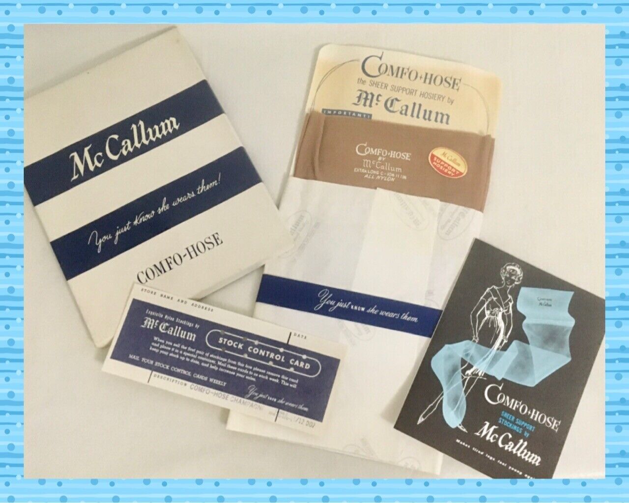 Vtg McCallum COMFO-HOSE Stockings – CHAMPAGNE EX LONG 10 ½-11-11 ½ » XL – IN BOX