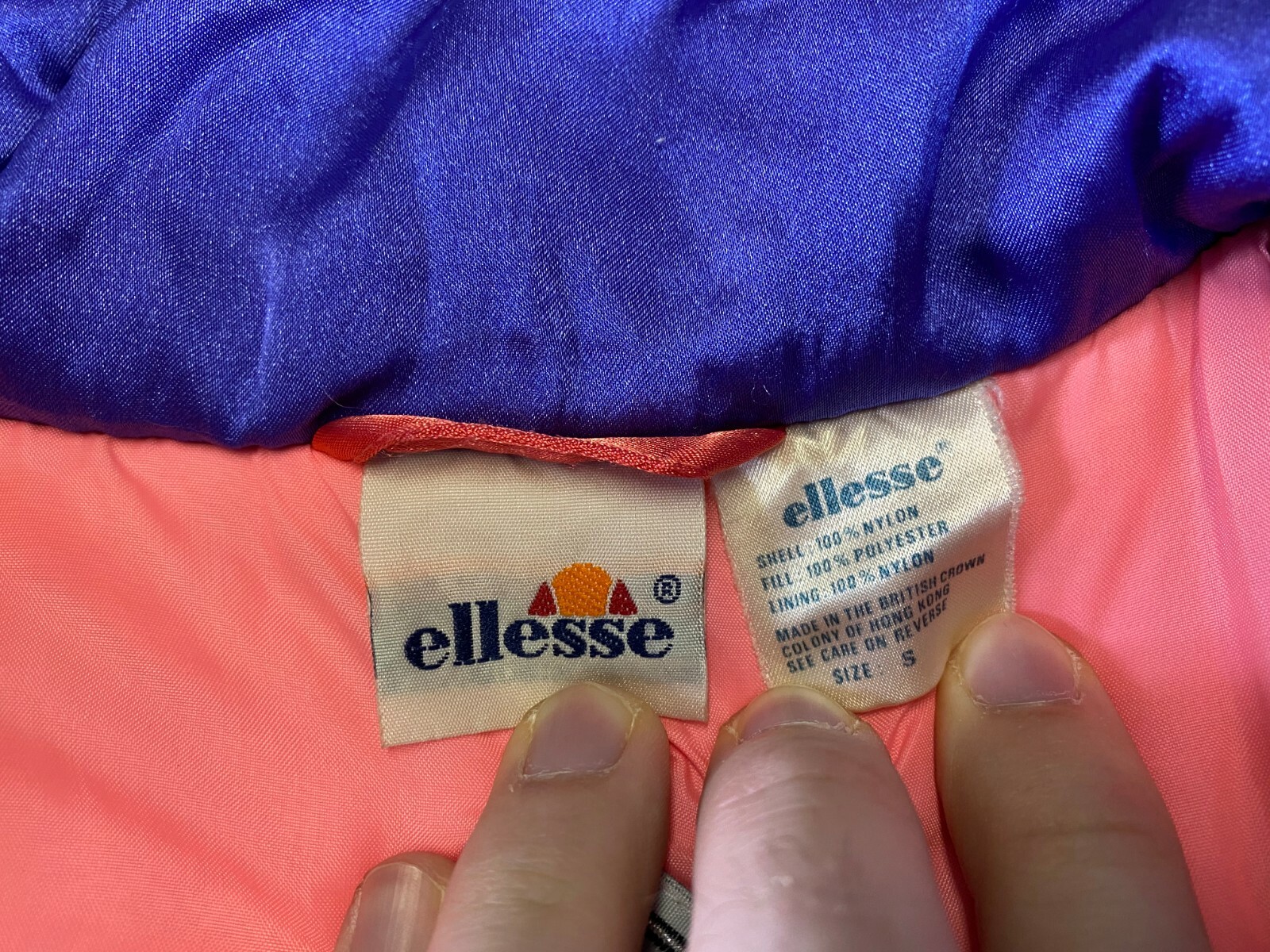 Ellesse Ski Jacket Womens Pink Purple Flowers Floral S Nylon VTG