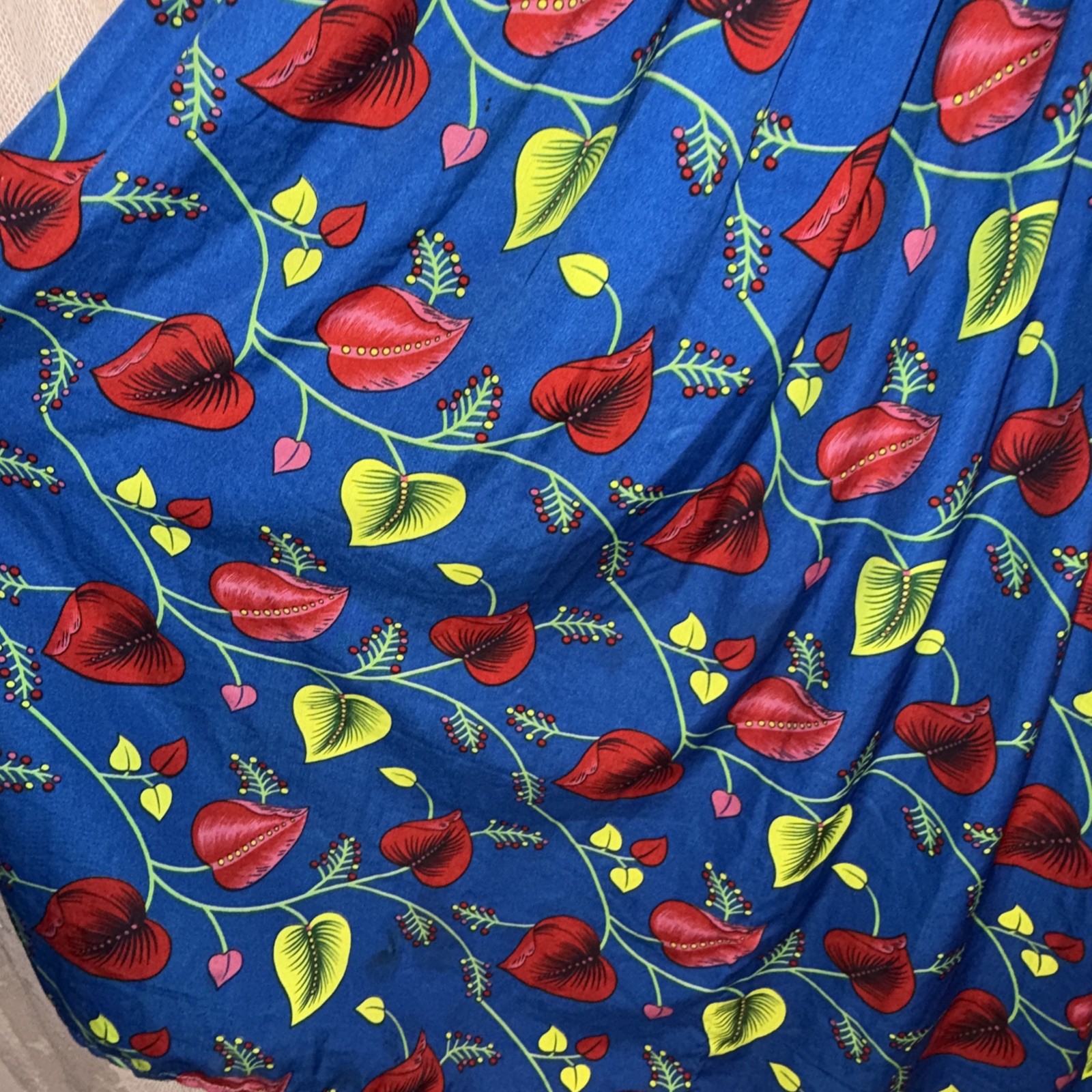 VTG Handmade Floral Print Opaque Shift Dress Size Small/Medium Needs Repair AsIs