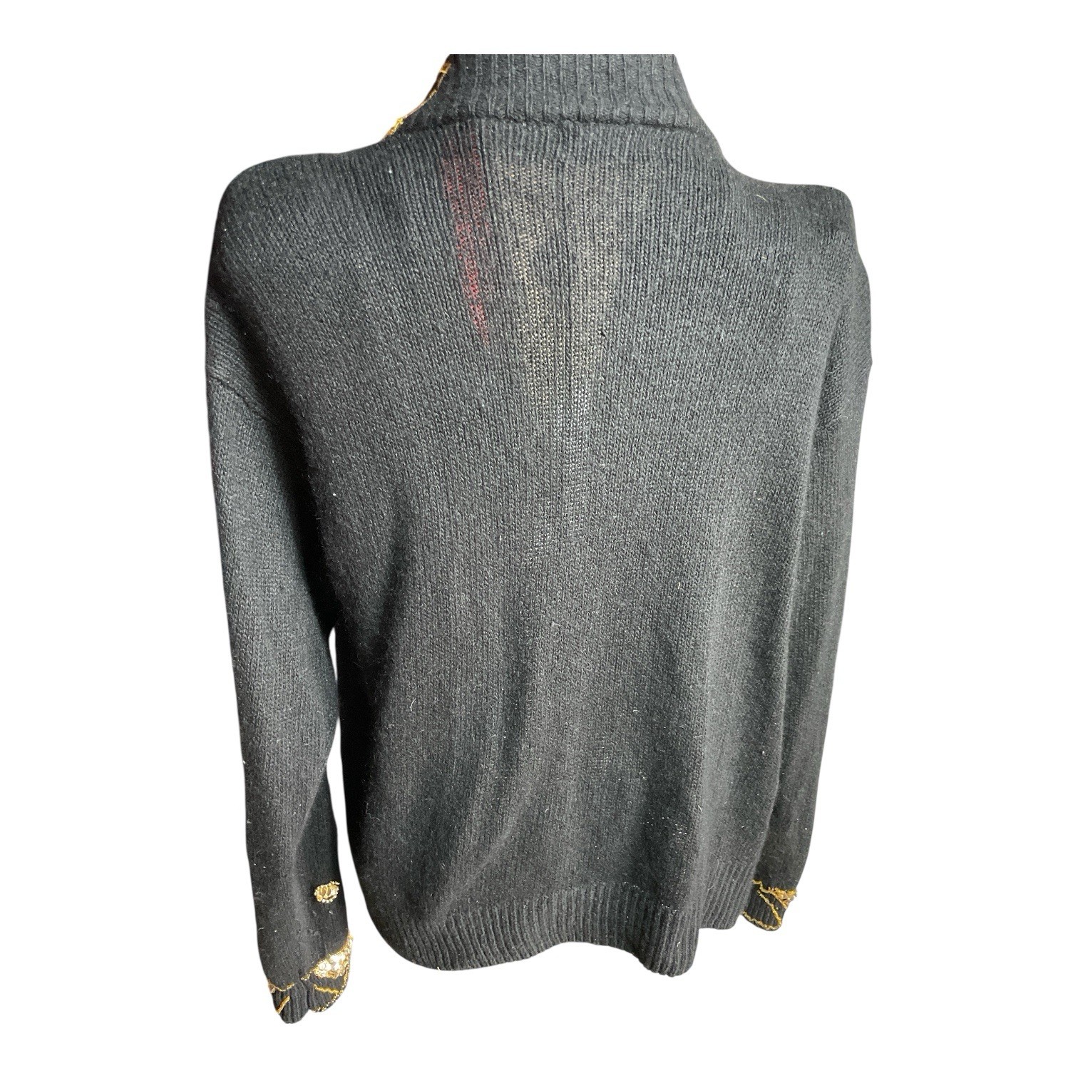 Cristina Vintage Sweater Sequins Beaded Silk Nylon Angora Mardi Gras