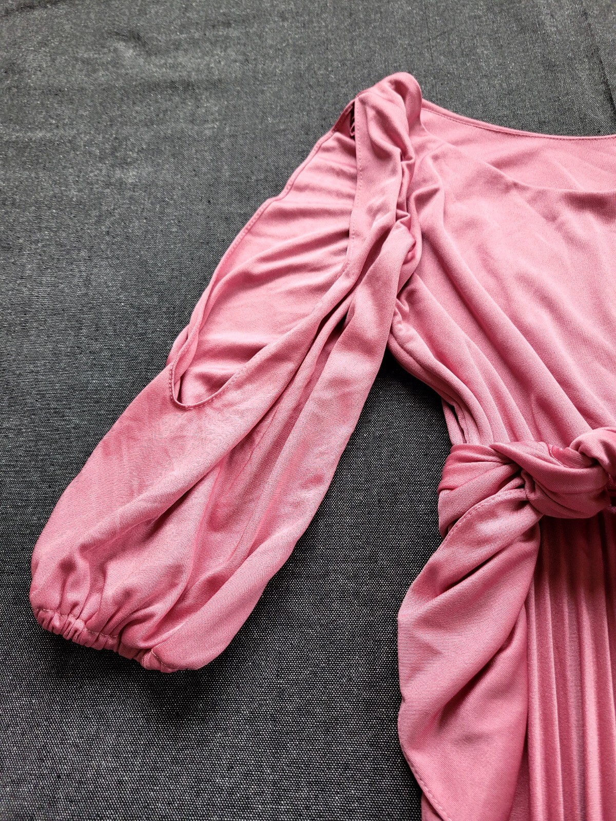 Vintage 70&rsquo;s Greek Goddess Dress Rose Pink Evening Gown Retro Size S/M