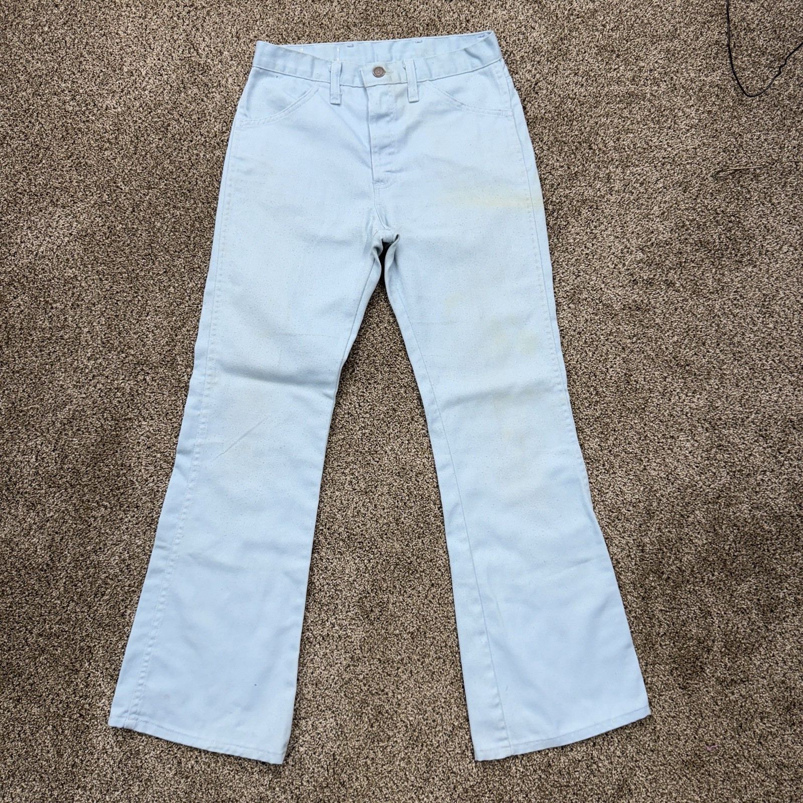 Vintage 70s Mr. Leggs Bell Bottom Jeans Size 28×29 Blue Flared Hippy Trousers