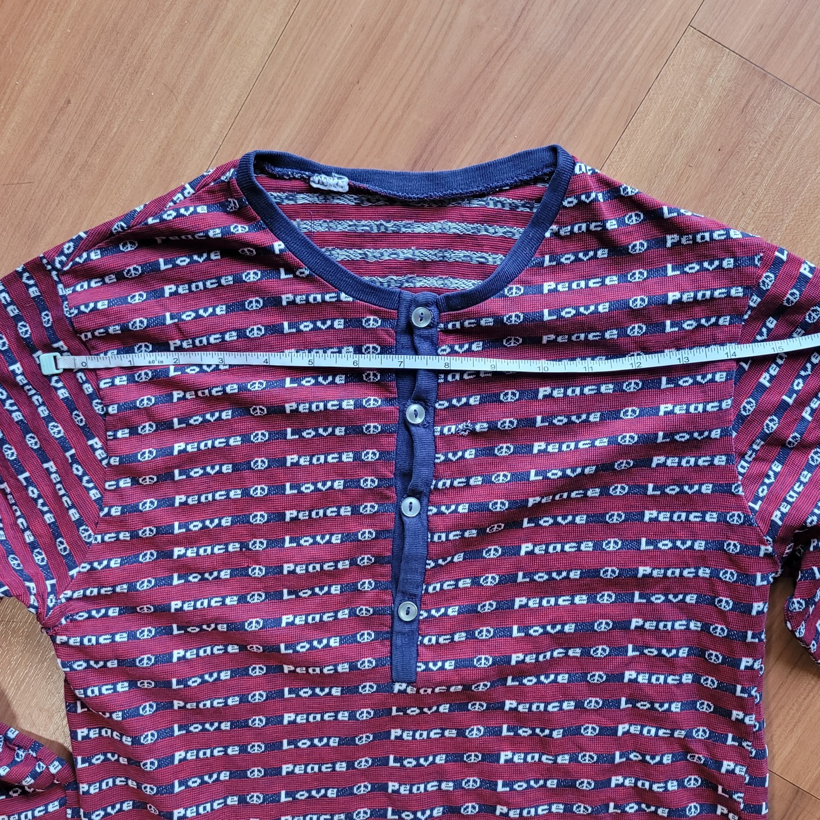 Counterculture Henley Shirt, “Peace / Love” Motif | United States, c. 1970s–1980
