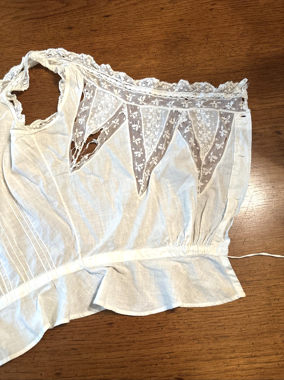 ANTIQUE VICTORIAN EDWARIAN CAMISOLE CORSET COVER LACE COTTON S Grannycore Read