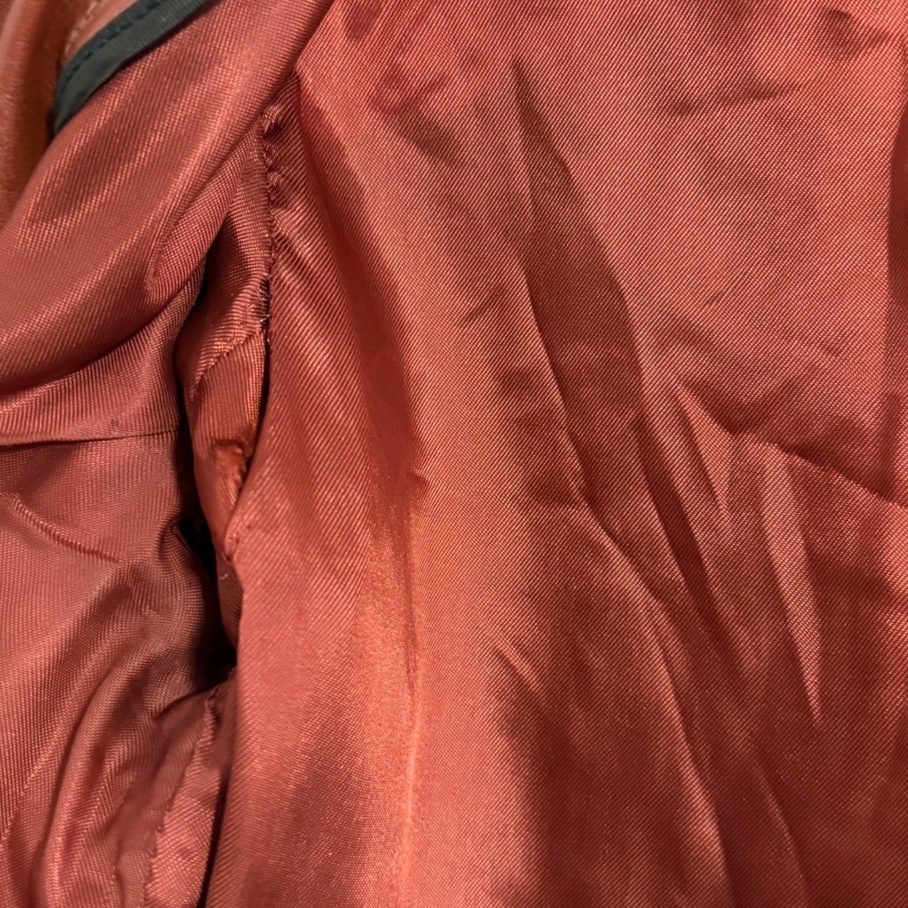 Vtg Leathercraft Process Leather Trench Coat Women 8 Belted USA Made Classic