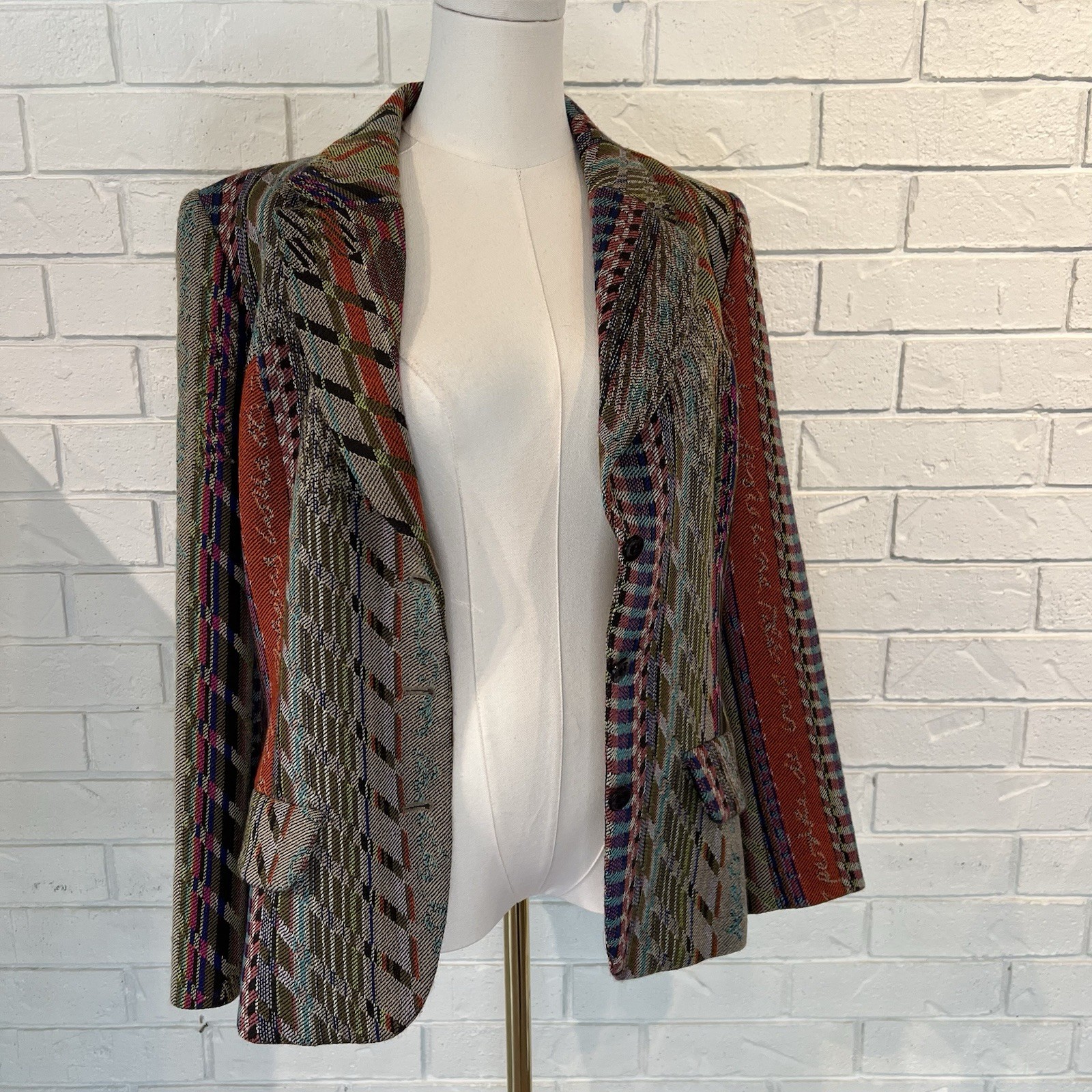 Vintage 90s y2k Christian Lacroix Bazar Funky Wool Blazer Jacket France 42