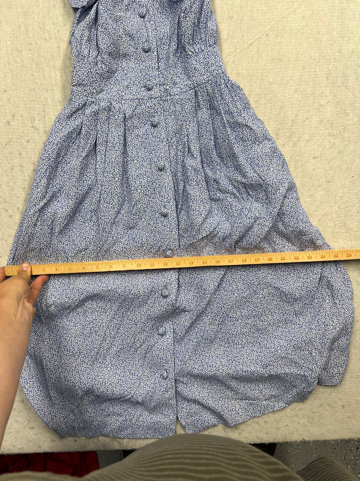 Vintage 80s Halamode Patties Bleu Rayon Colonial Style Dress 14 Lace Accent