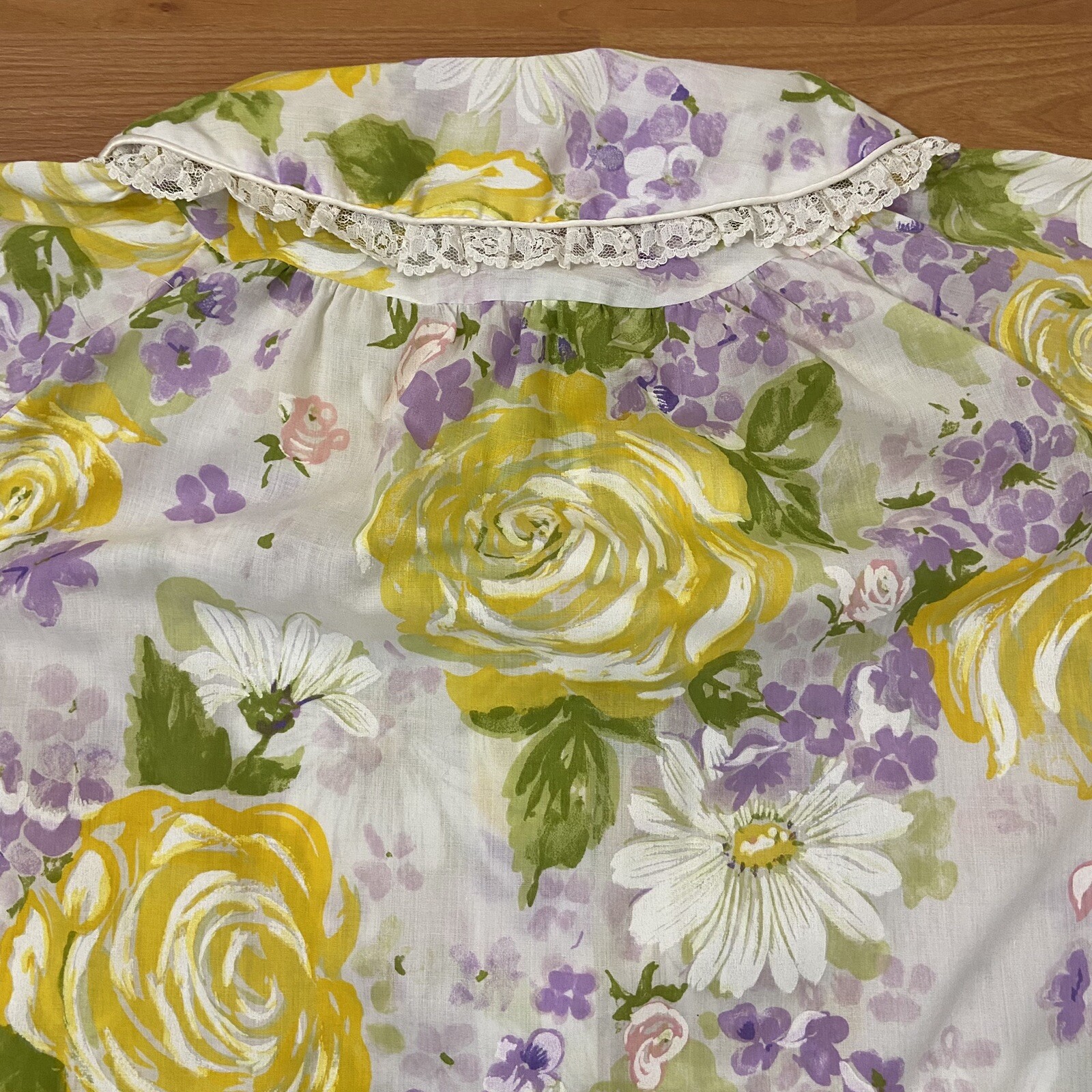Vintage Allover Floral Print 60s 70s House Coat Women’s 38