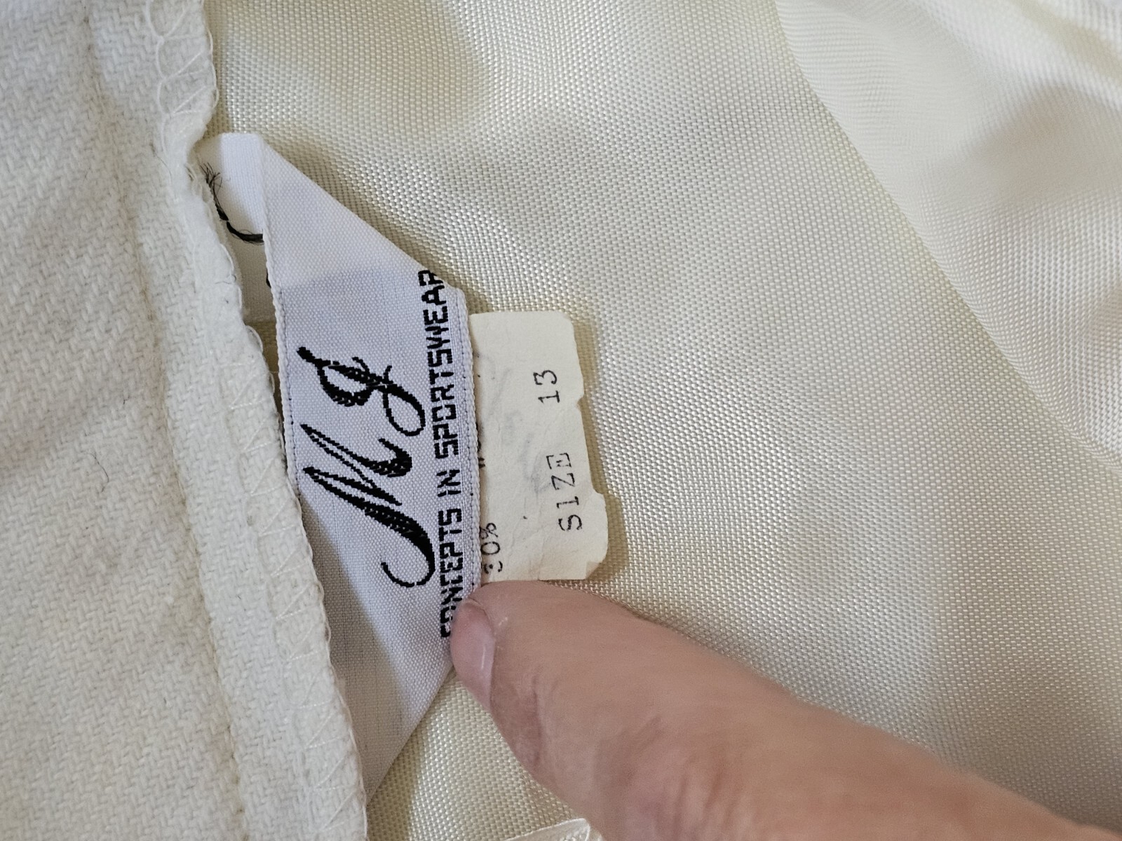 Vtg MJ Concepts In Sportswear Women&rsquo;s Wool Blend Shorts Skirts Sz 13 Ivory