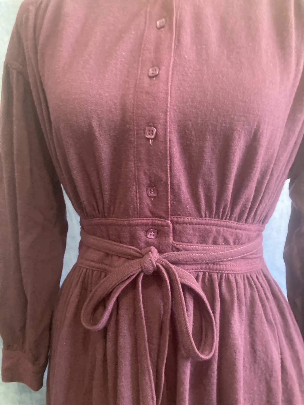 VTG 70s Parade New York Secretary Dress XS Plum Purple Union Made Flannel Feel