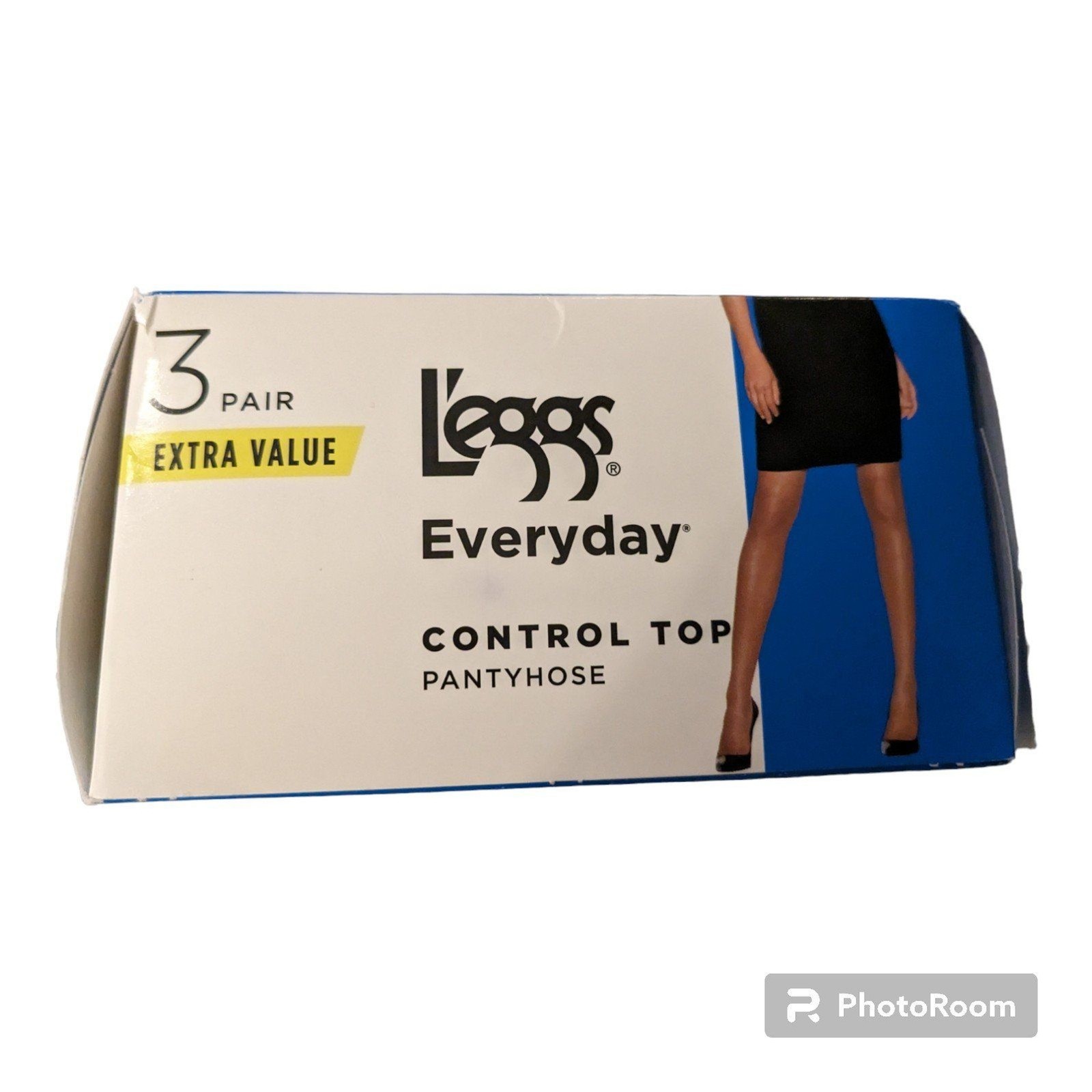 L&rsquo;eggs Everyday Control Top Support Pantyhose size Q Jet Black 3 pair pack NEW