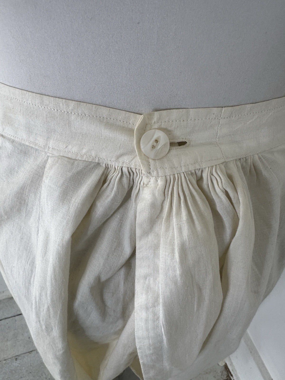 Antique 1910 Victorian Cotton Split Crotch Bloomer Pants