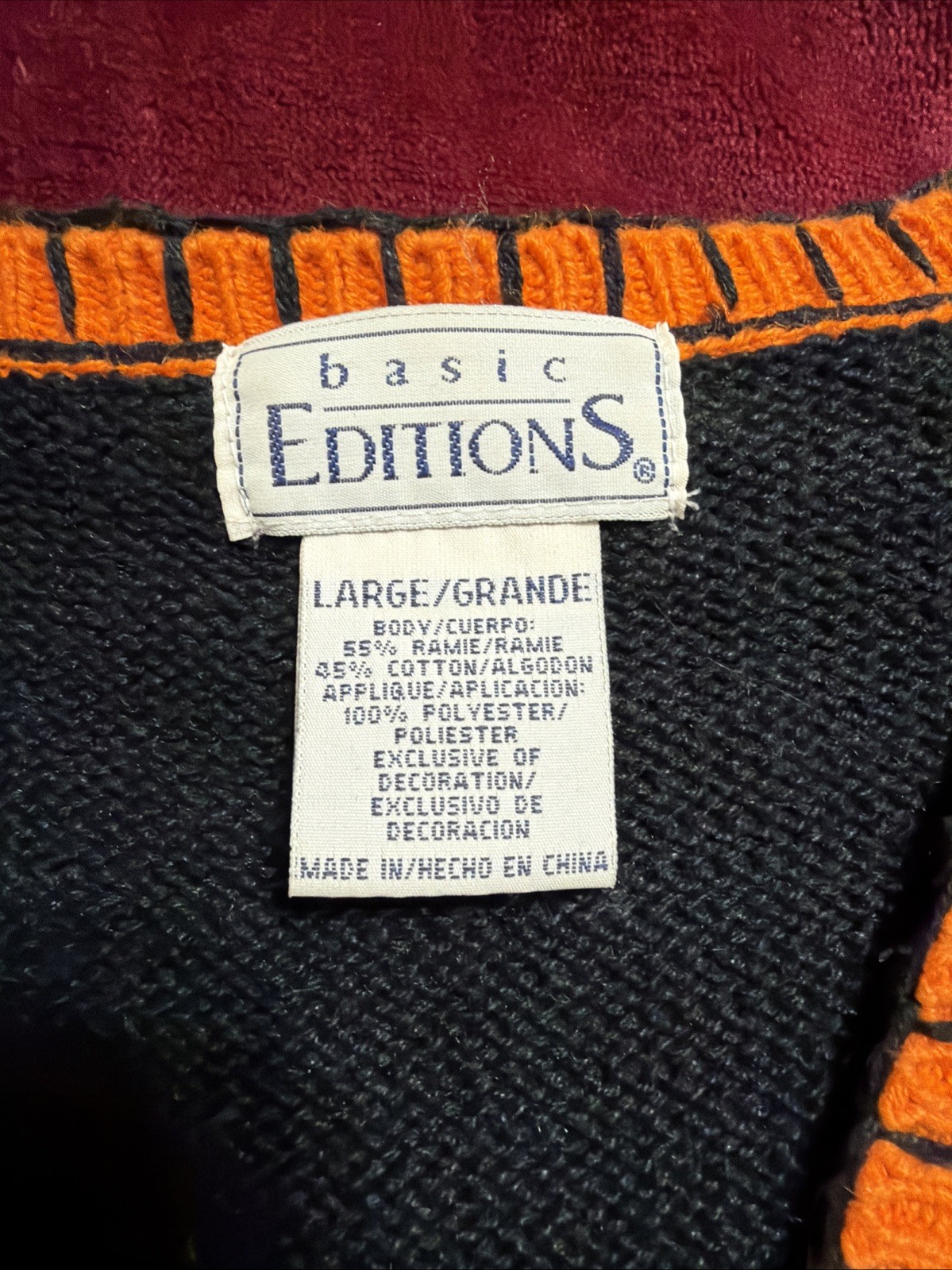 Women&rsquo;s Vintage Basic Editions Black/Orange Embellished & Beaded Halloween Vest