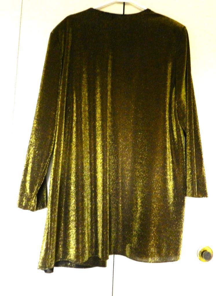 « Another Thyme » Evening Cardigan Lightweight Jacket Gold Color sz-20 W