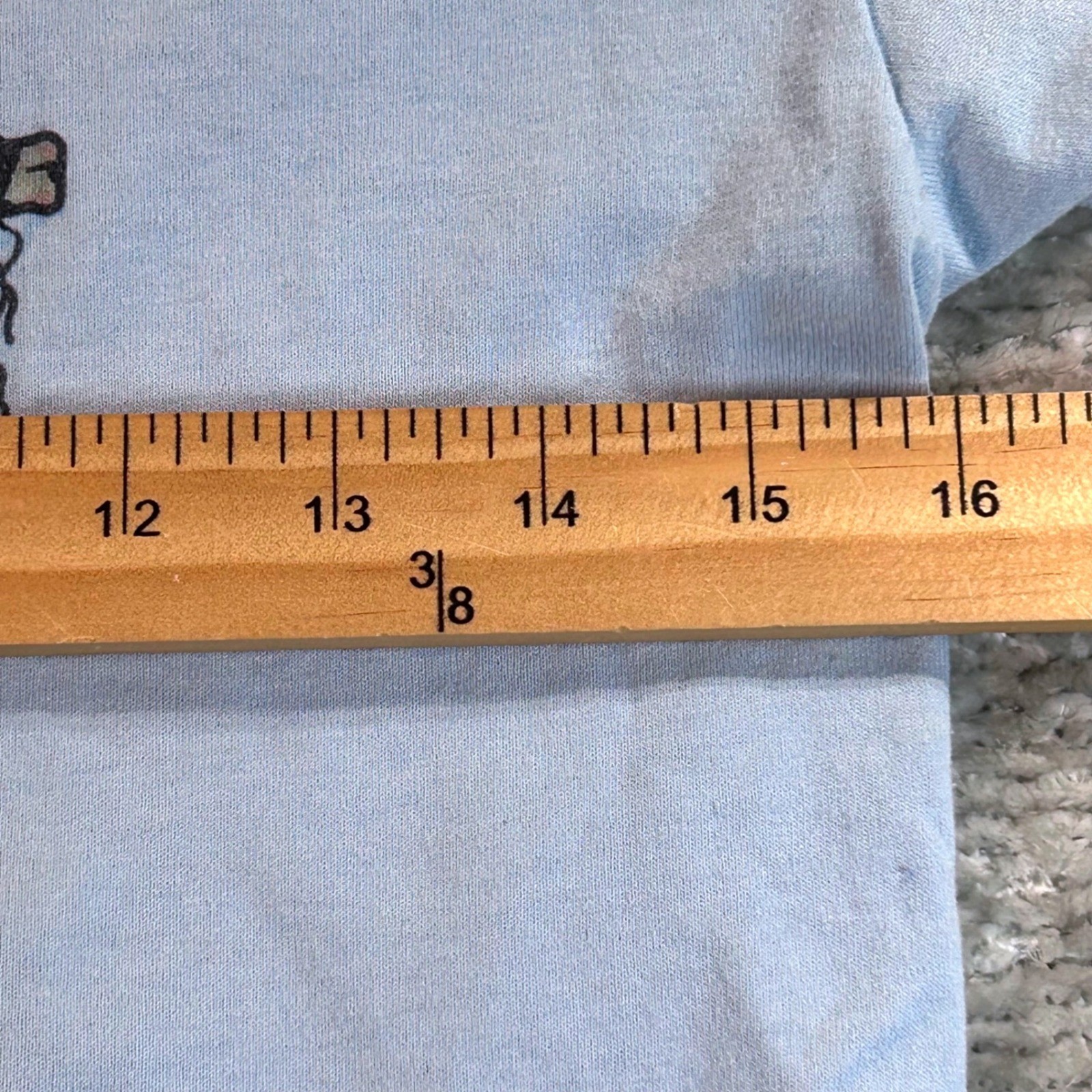 Vintage Soffe Shirts Ringer Tee Light Blue Surfing Graphic Made in USA Small