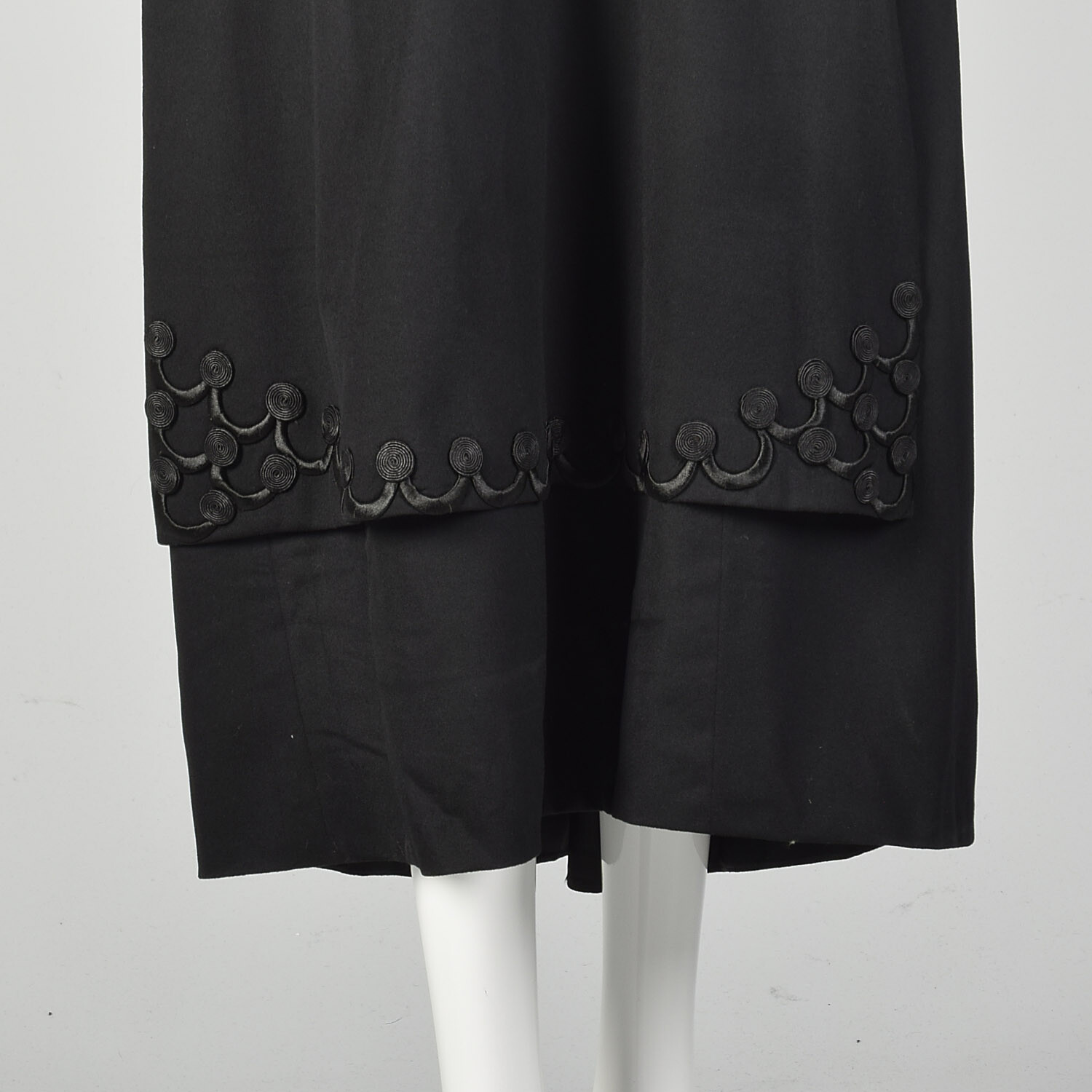 1910s Edwardian Walking Suit Black Wool Cotton Three Piece Ensemble Jacket VTG