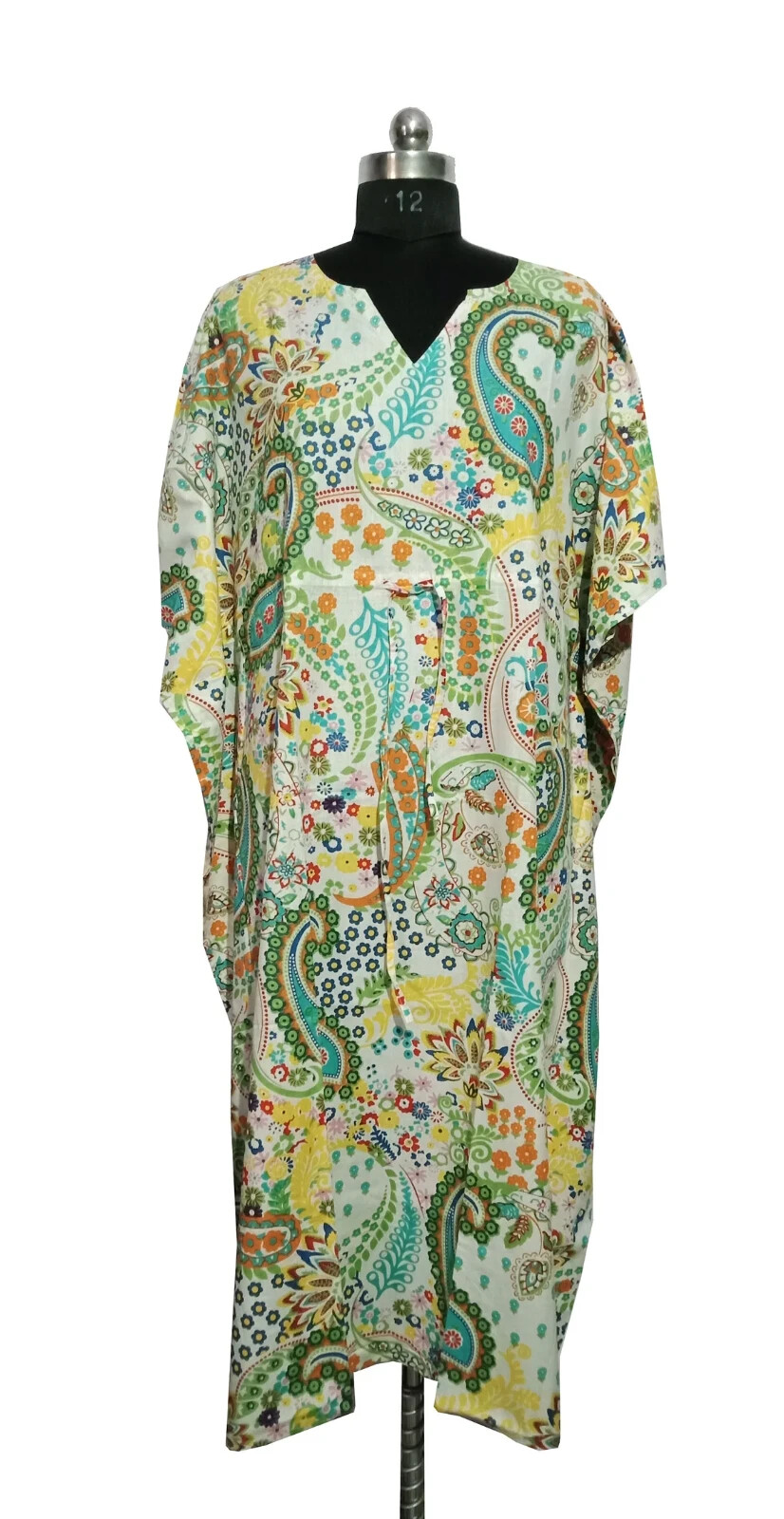 Indian Cotton Kaftan Long Caftan Beach Wear Night Gown Plus Size Bohemian Dress