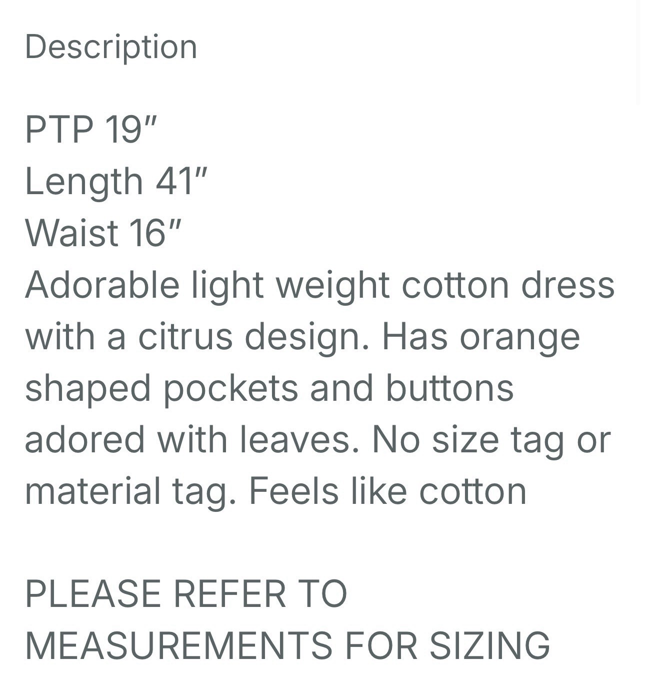 Vintage Handmade Orange And Lemon Dress