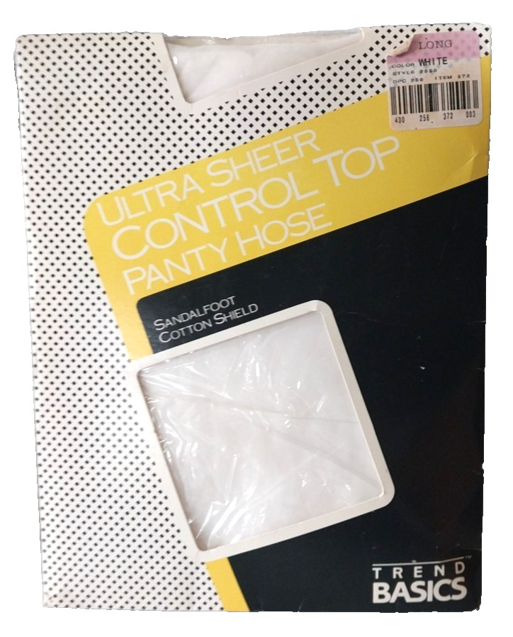 Trend Basics Ultra Sheer Control Top Pantyhose Sandalfoot Off White Size Long