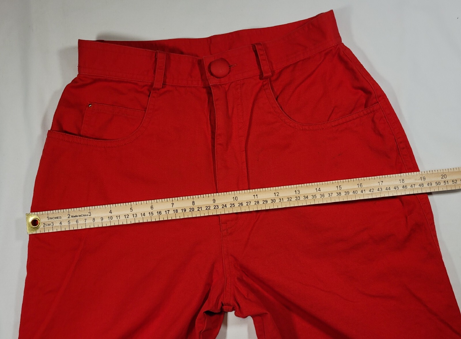 VTG BOUILLABAISSE by Deborah, Red Lined Pant Womens Size 6 Baggy Cotton RARE 80s
