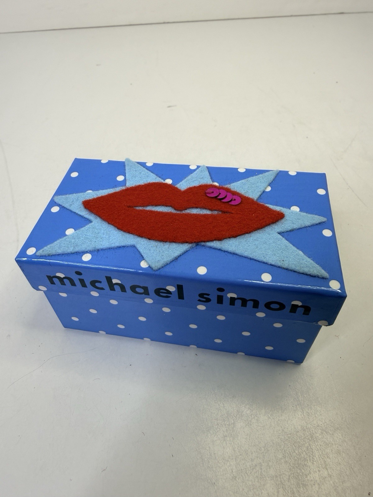 RARE Michael Simon Christmas Lipstick Case Ugly Sweater Style Beaded Sequins