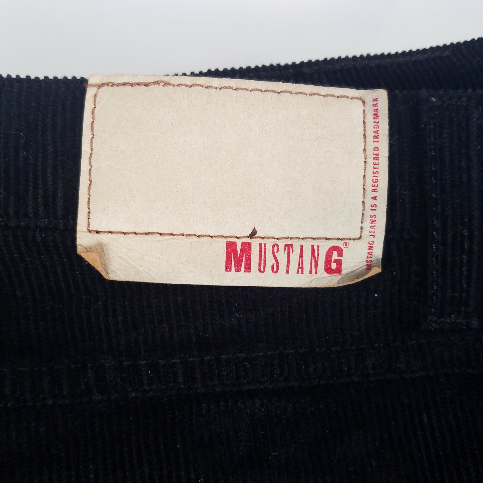 Mustang Corduroy Jeans Wide Leg Black 32 x 34 Vintage Germany