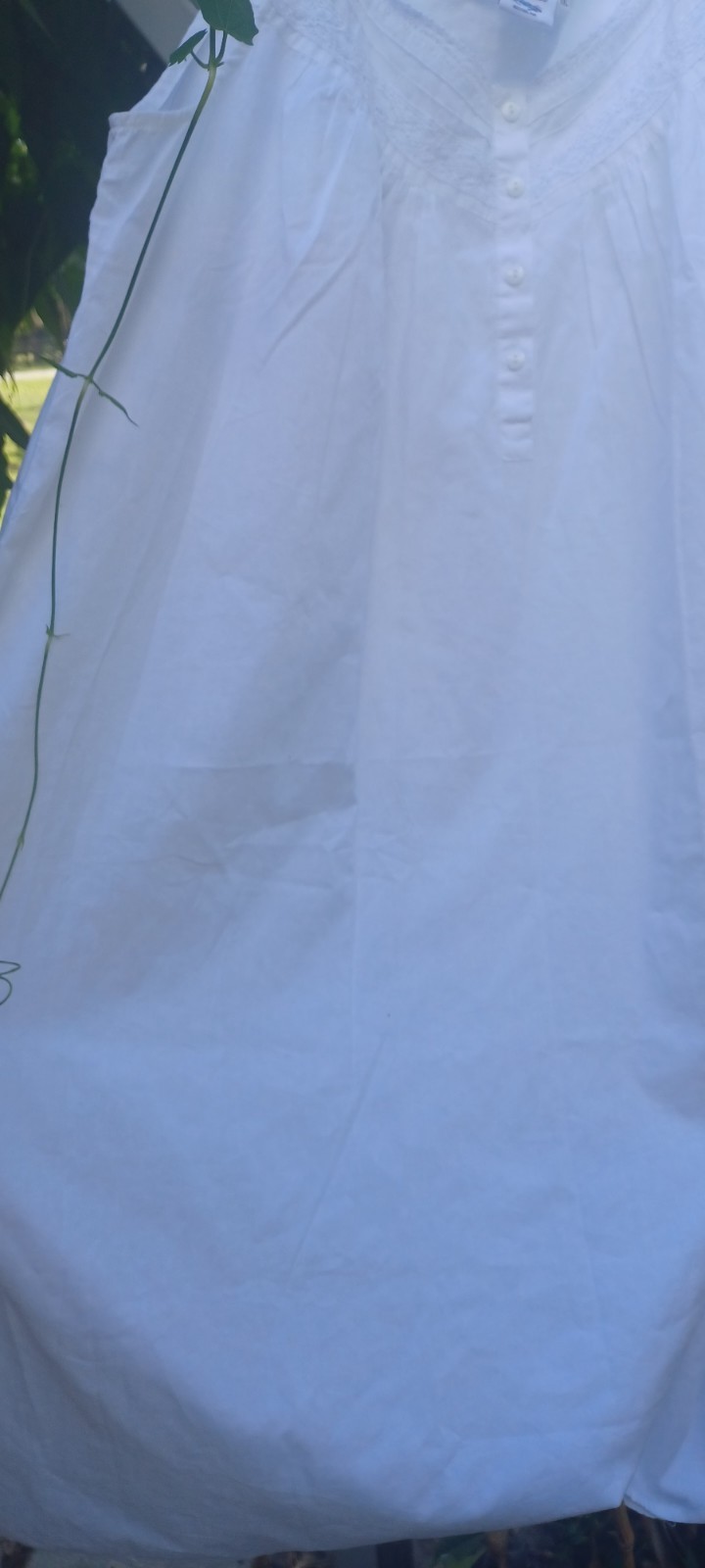 Jacaranda Living Beautiful White 95% Cotton Nightgown Made In USA Boston MA 2X