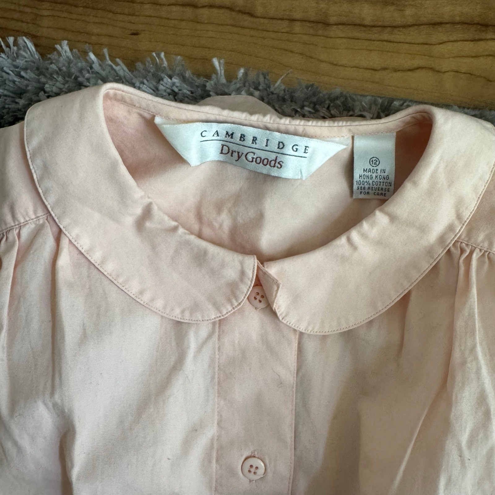 VTG 1990s Cambridge Blush Peter Pan Collar Sleeveless Cotton Top Size 12