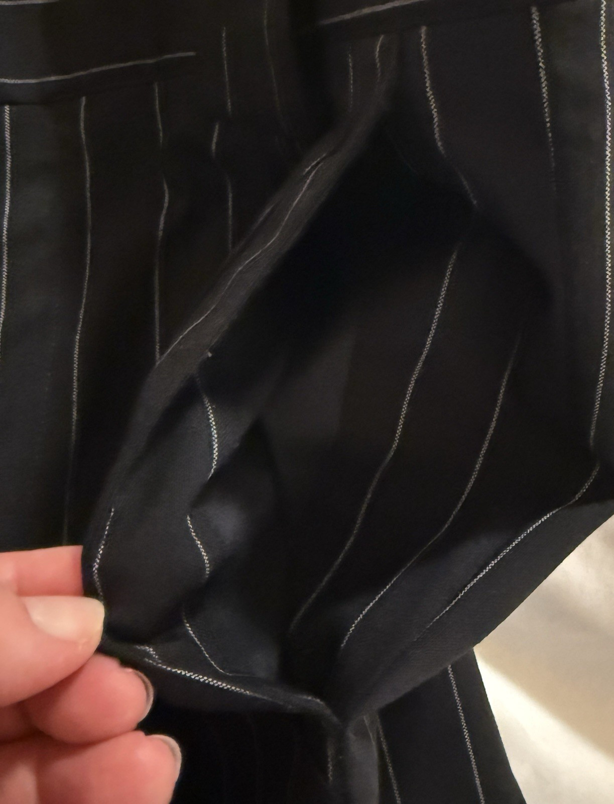 Vtg Versace Womens Pants Large Classic V2 Striped Black Wool Read for Sizing