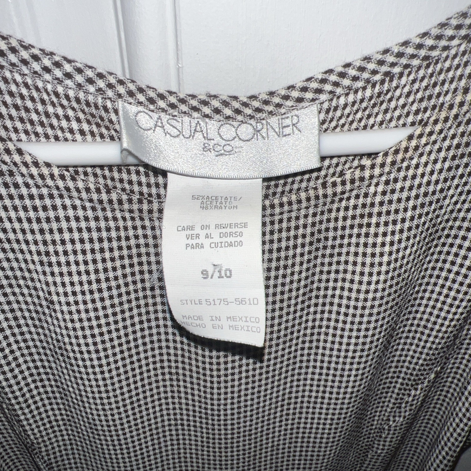 Casual Corner Vintage maxi dress size 9/10, Brown check , tie in back