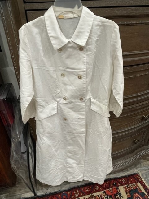 VTG White Glenbrook Uniforms Nurse Medical Dress Cosplay Asylum Lab Sz10-12