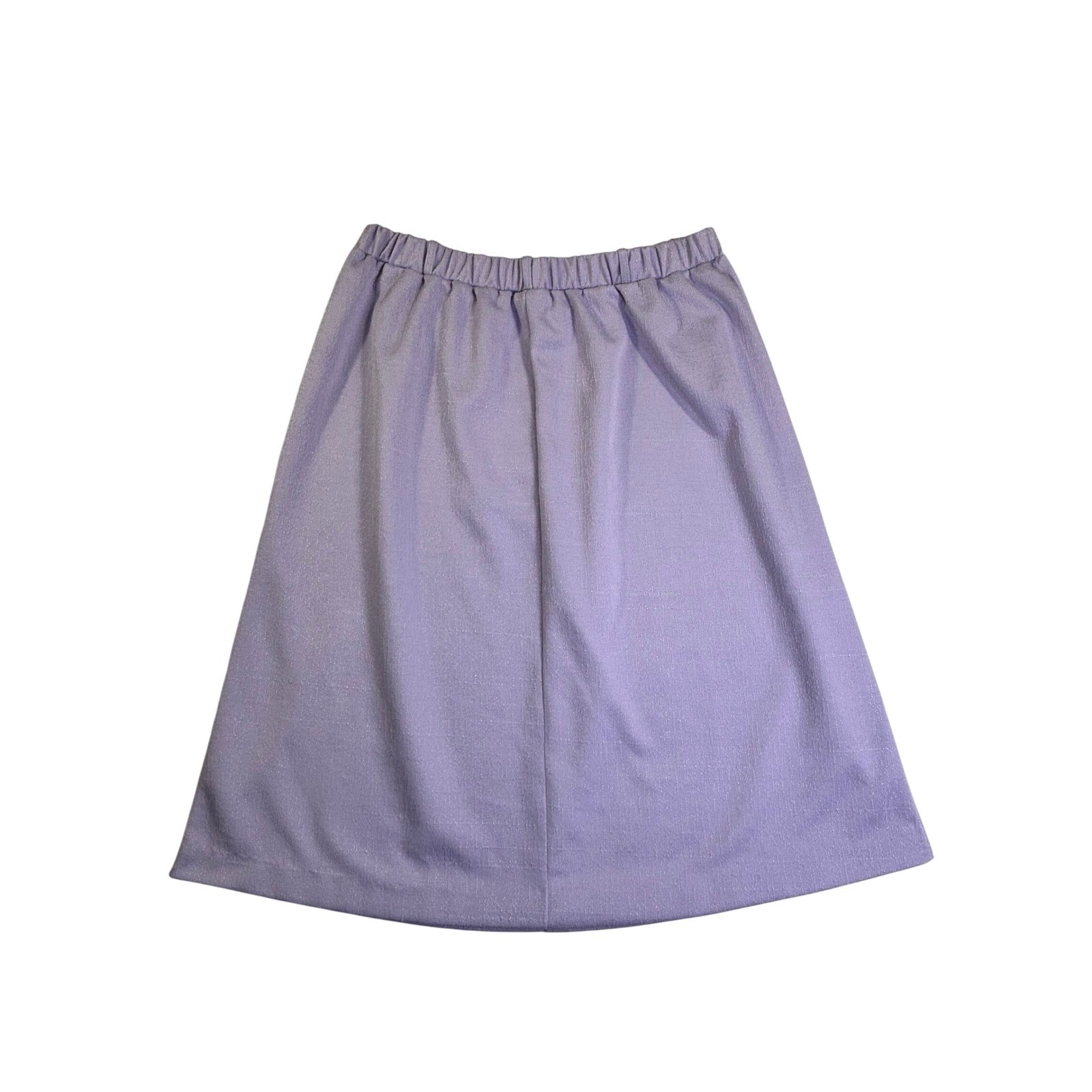 Lady Devon Vintage Lilac Purple Elastic Waist A-Line Skirt Textured Pastel XL