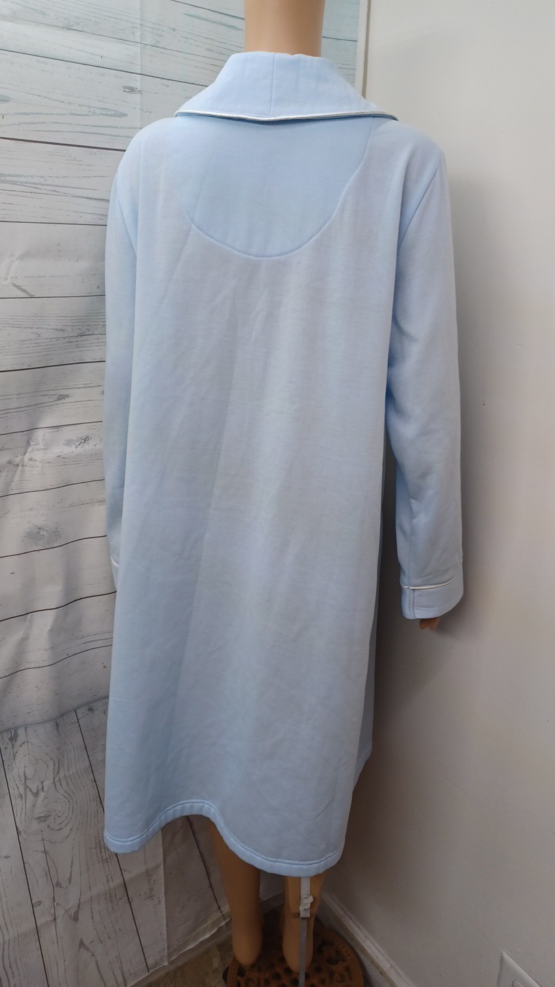 Jasmine Rose Robe Light Blue Snap Dress Lounge Housecoat Sz XL