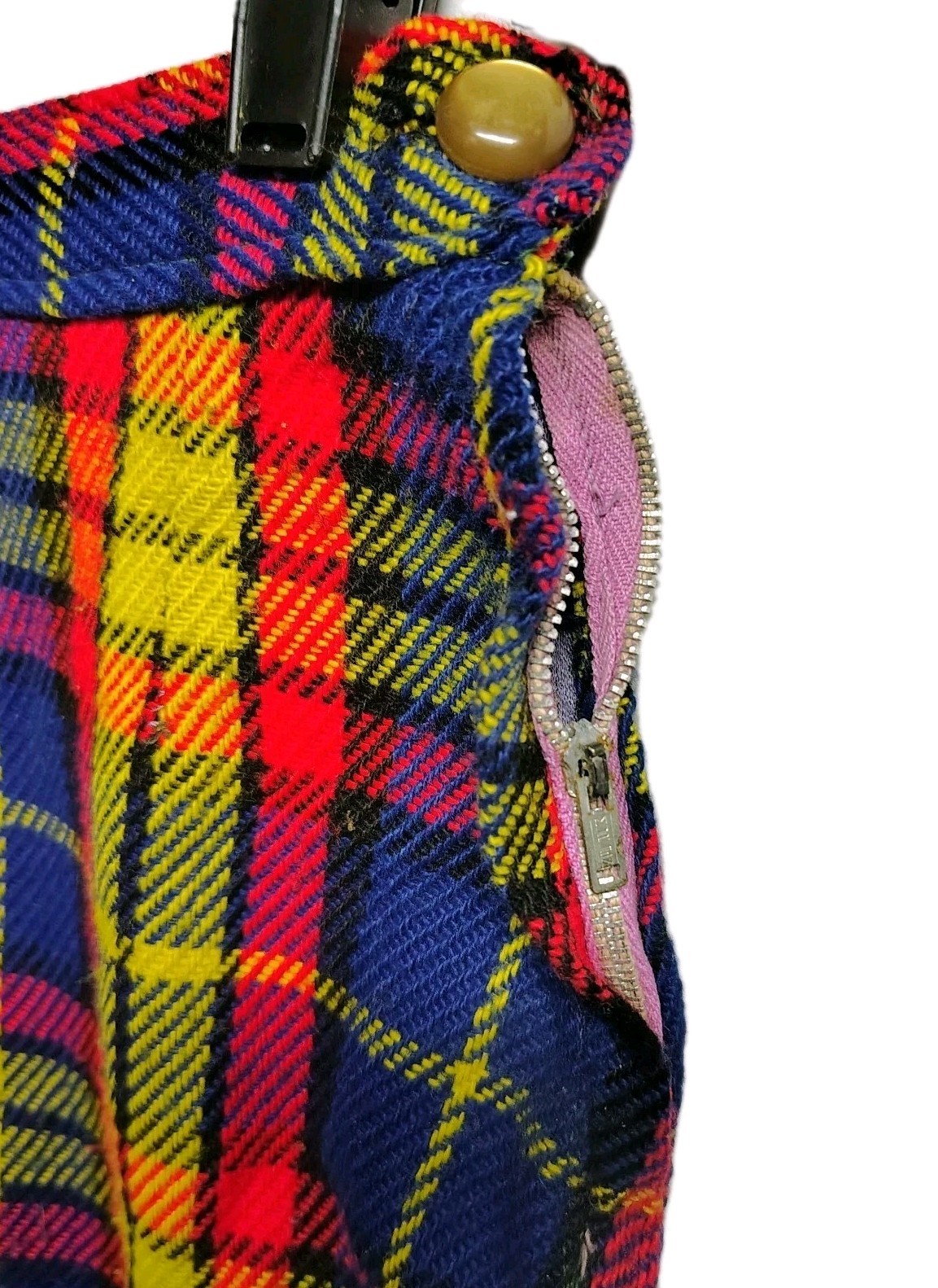 Vtg LOT OF 6 1960s 70s Wool Plaid Mini Skirts Dress Handmade Preppy School Girl